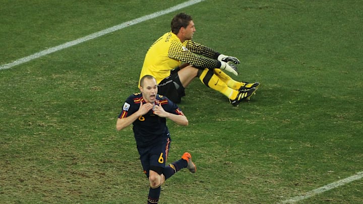 Nur noch Freude und Ekstase: Iniesta nach seinem entscheidenden Tor im WM-Finale 2010