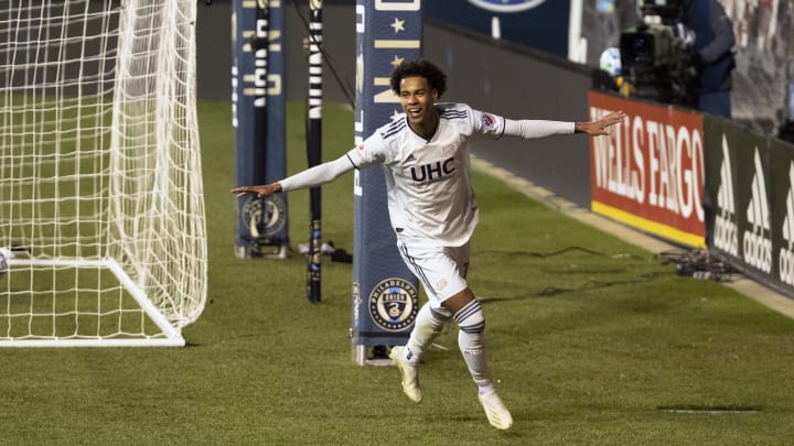 Tajon Buchanan during New England Revolution vs Philadelphia Union