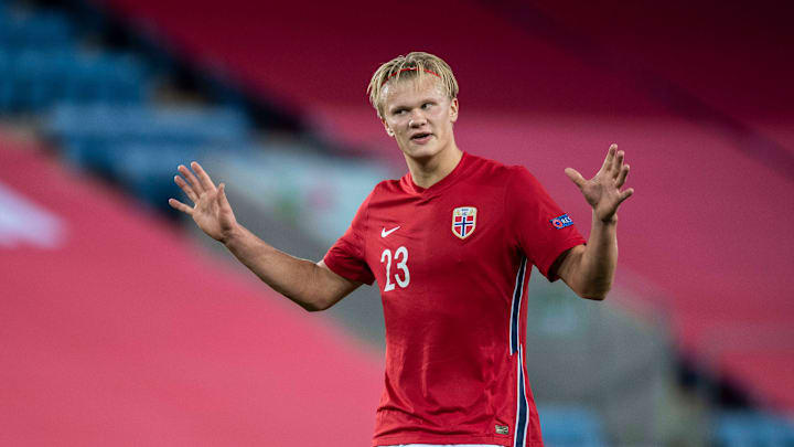 Erling Haaland avec la Norvège en Nations League.
