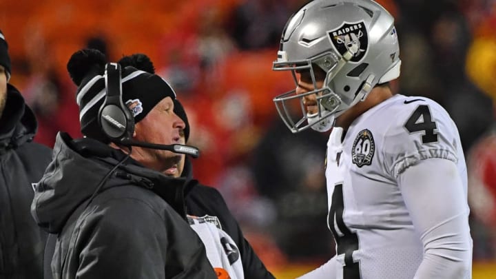 Raiders QB Derek Carr and coach Jon Gruden