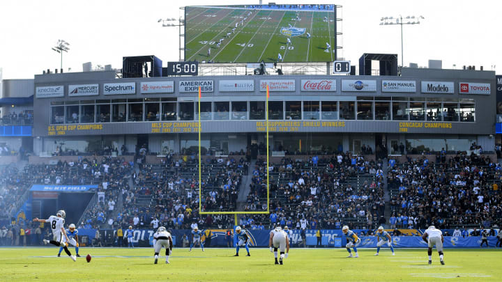 Half-full Dignity Health Sports Park (yes, that's seriously what's it called), home of the Chargers