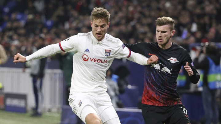 Joachim Andersen face au RB Leipzig de Timo Werner. 