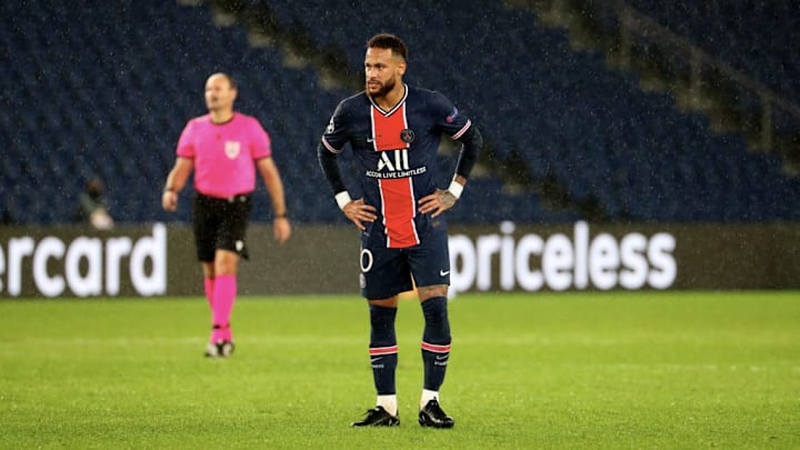Neymar struggled to influence the game against Man Utd