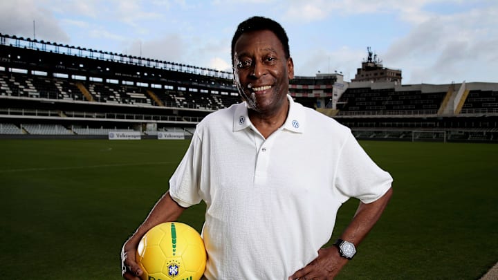 Pele At Stadium Vila Belmiro
