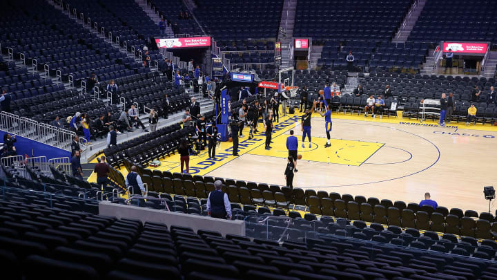 The Golden State Warriors may play the Brooklyn Nets on Thursday in front of no fans.
