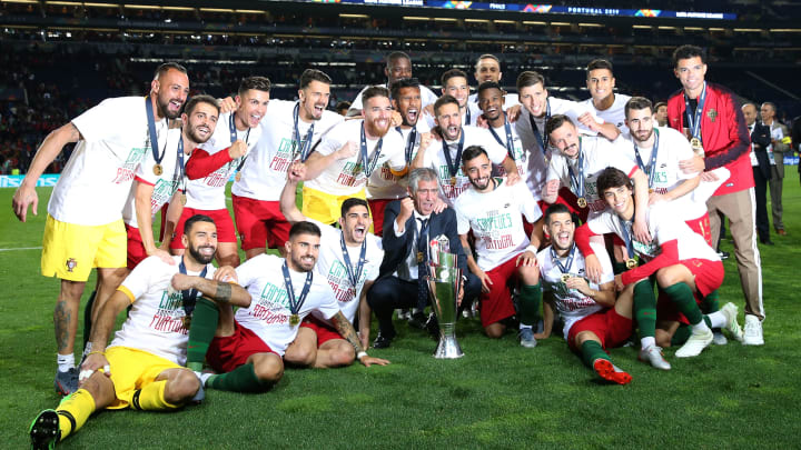 La selección portuguesa celebrando la consecución de la Nations League