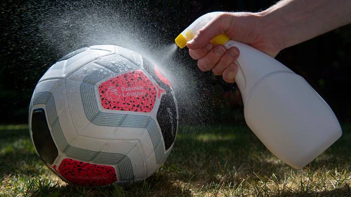 Premier League Match Ball Sprayed With Disinfectant