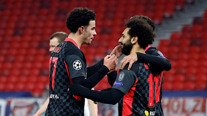 Mohamed Salah, Curtis Jones, Liverpool, Champions League