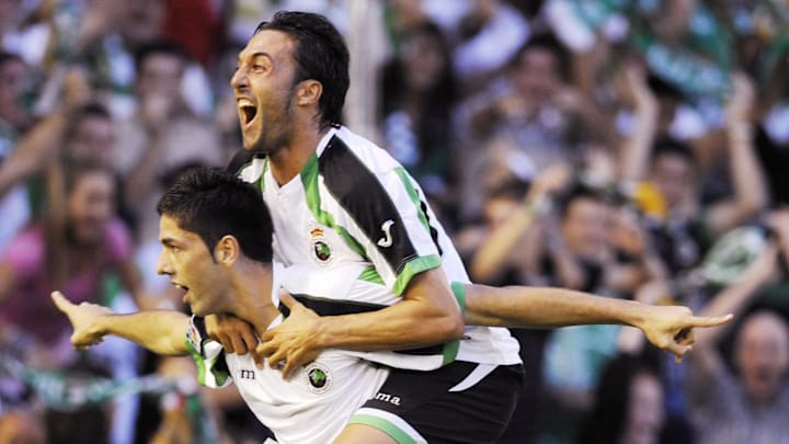 Racing Santander's Juanjo Exposito (bott