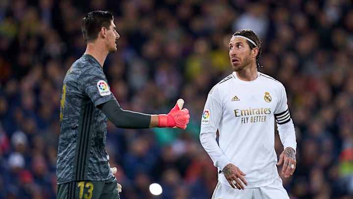 Thibaut Courtois dan Sergio Ramos Thibaut Courtois dan Sergio Ramos