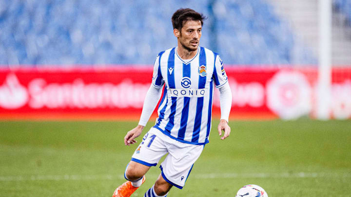 David Silva con la Real Sociedad