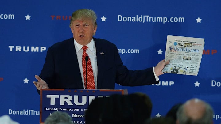Republican Presidential Candidate Donald Trump Campaigns In Nashua, New Hampshire