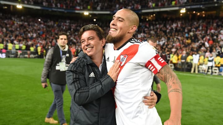 Maidana y Gallardo festejando
