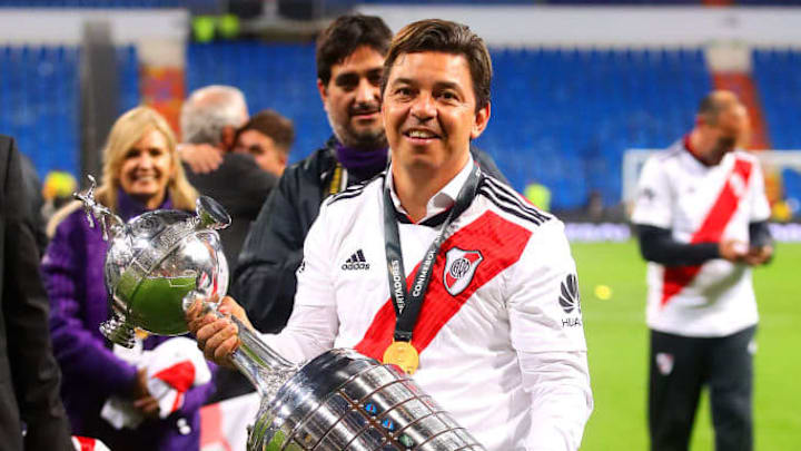 Gallardo con la Copa en el Bernabéu