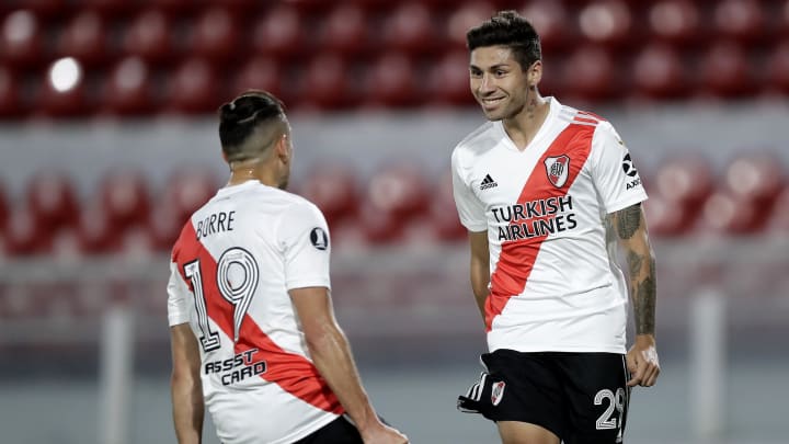 Montiel festeja su gol Montiel festeja su gol