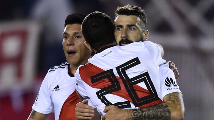 Enzo Pérez, Lucas Pratto y Nacho Fernández Enzo Pérez, Lucas Pratto y Nacho Fernández