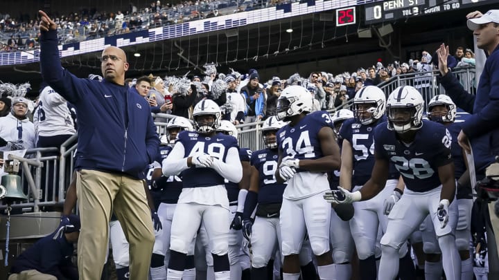 Penn State coach James Franklin leads team onto field vs Rutgers Penn State coach James Franklin leads team onto field vs Rutgers