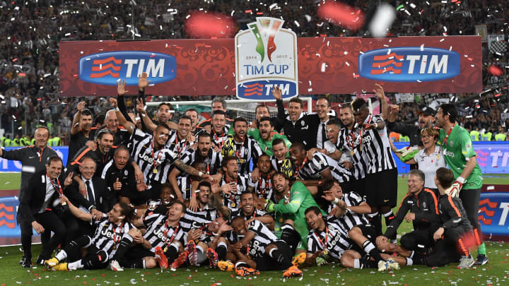 Juventus celebrating their 2015 Coppa Italia triumph