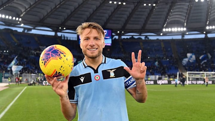 Immobile festejando un hat-trick