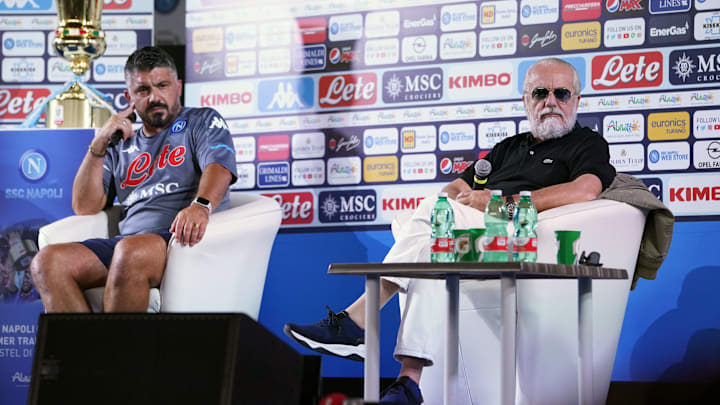 Gattuso e il presidente De Laurentiis