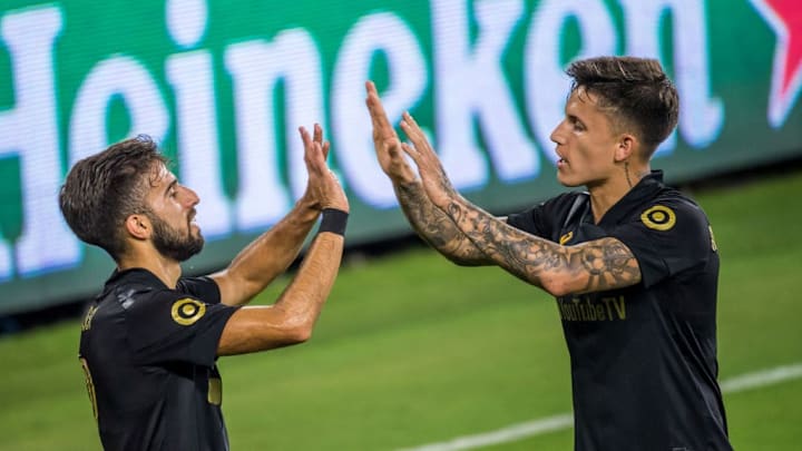 Diego Rossi y Brian Rodríguez con LAFC