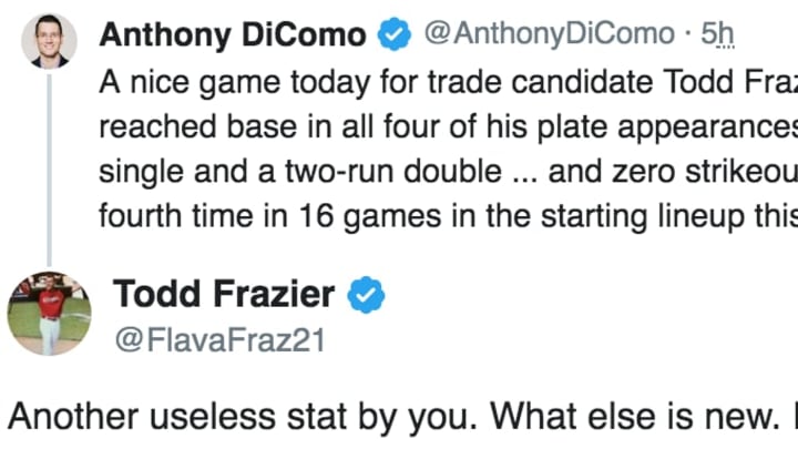 Todd Frazier went after Anthony DiComo on Twitter on Thursday