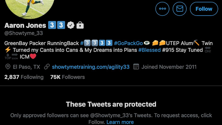 Jones' Twitter account as of Tuesday evening