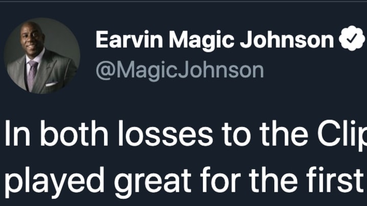 Magic Johnson tweets after the Los Angeles Lakers' loss to the Los Angeles Clippers
