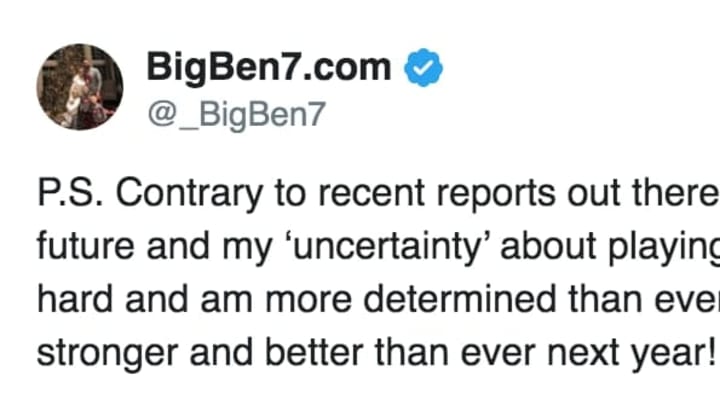 Ben Roethlisberger reassures Steelers fans on Twitter about his future in Pittsburgh