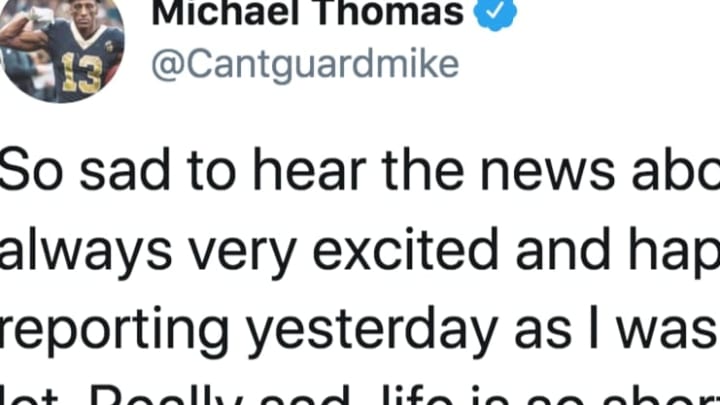Michael Thomas reacts to sudden death of reporter Carley McCord