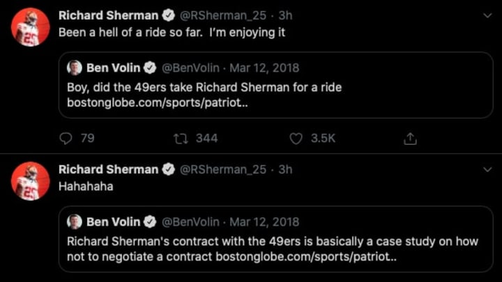 Richard Sherman made a point to own every last critic on Twitter after earning a $2 million bonus.