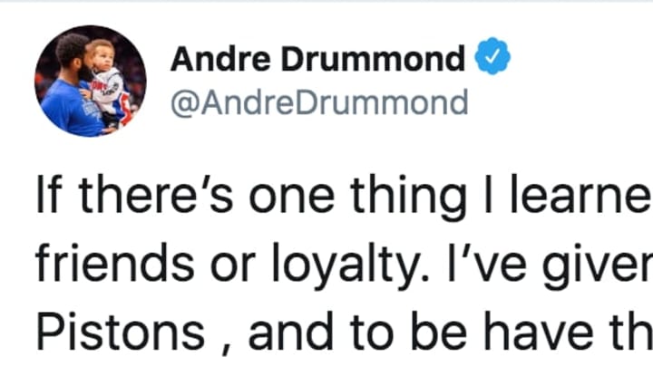 Andre Drummond calls out Pistons after trade to Cavaliers