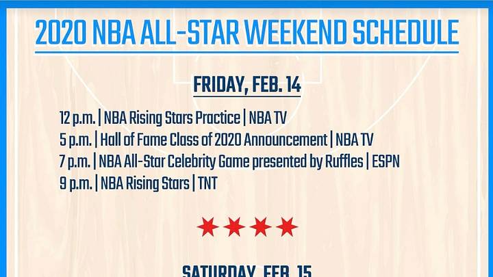 2020 NBA All-Star Weekend Printable Schedule