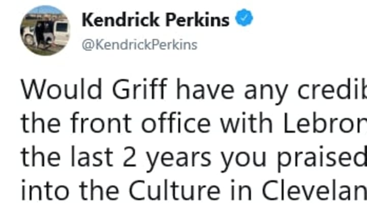 Kendrick Perkins rips New Orleans Pelicans general manger David Griffin over his LeBron comments.