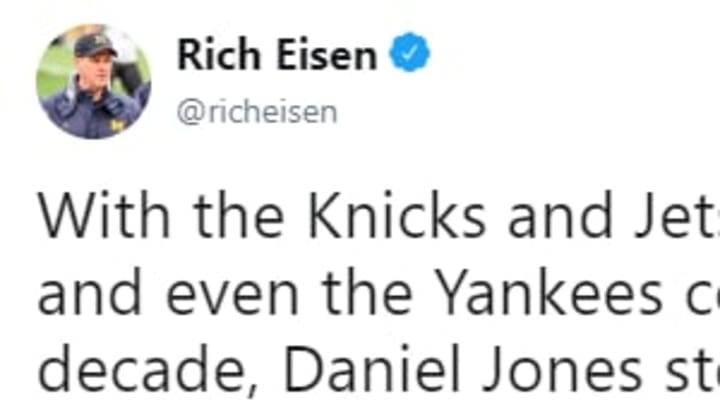 NFL Network's Rich Eisen has a unique take on Daniel Jones' Giants debut.