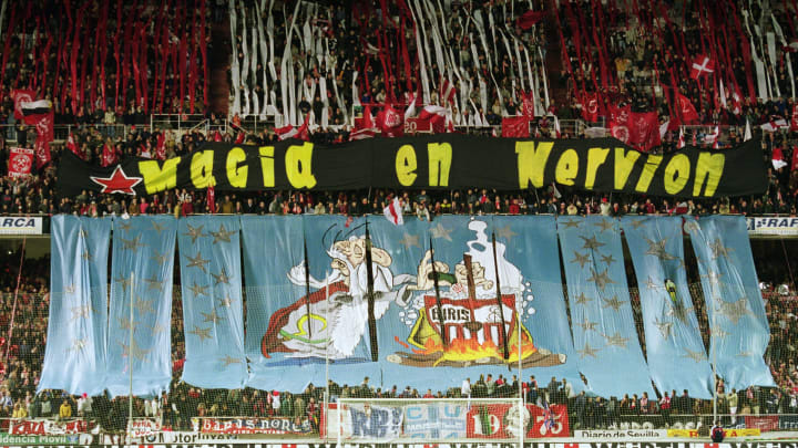 Tifo de Biris Norte, ultras del Sevilla