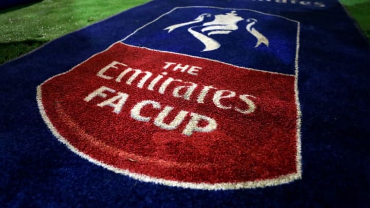 The FA Cup logo at a second round clash.