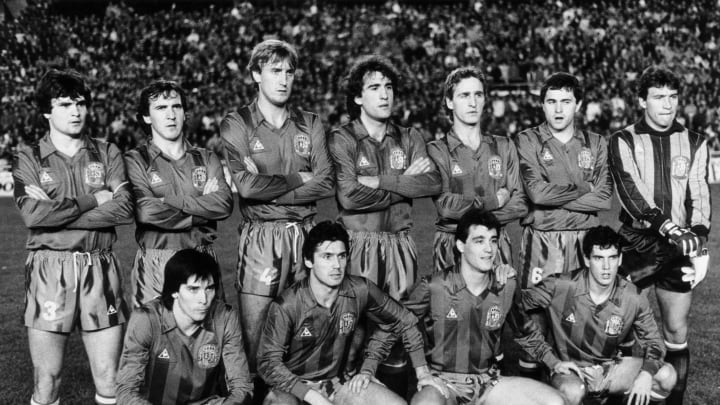 Hipolito Rincon, Jose Antonio Camacho, Rafael Gordillo, Antonio Maceda, Francisco Jose Carrasco, Juan Antonio Senor, Francisco Buyo, Jose Vicente Sanchez, Miguel de Andres, Santillana, Andoni Goikoetxea Olaskoaga