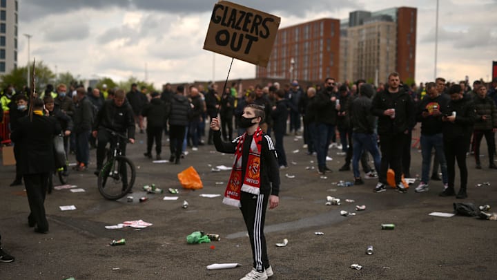 Protesta dei tifosi United contro Malcolm Glazer