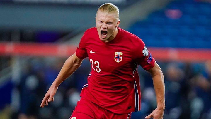 L'attaquant de Dortmund lors de la victoire de la Norvège face à Gibraltar (5-1) L'attaquant de Dortmund lors de la victoire de la Norvège face à Gibraltar (5-1)
