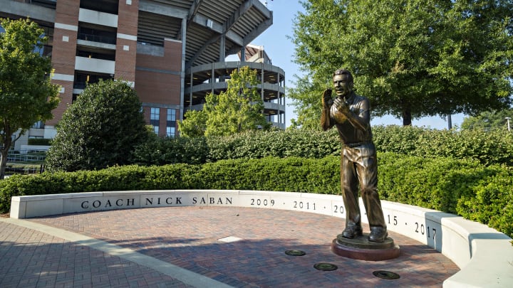 Nick Saban statue on University of Alabama campus, Texas A&M v Alabama Nick Saban statue on University of Alabama campus, Texas A&M v Alabama