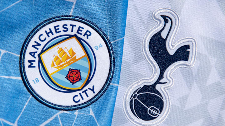 The Club Badges of Manchester City and Tottenham Hotspur The Club Badges of Manchester City and Tottenham Hotspur