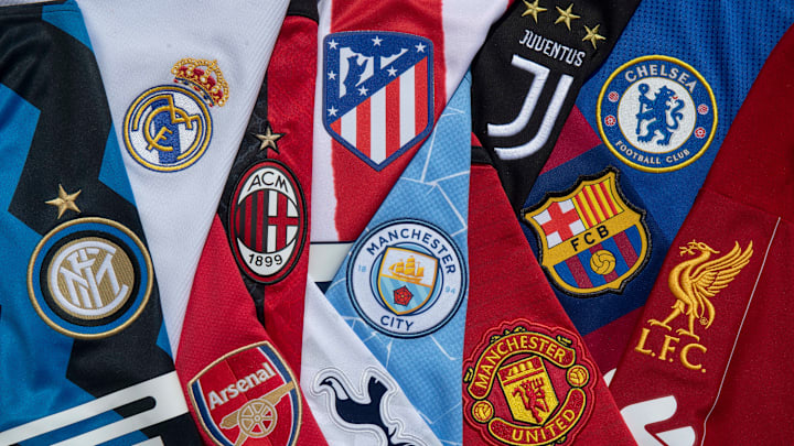 The Club Badges of the 12 European Super League teams The Club Badges of the 12 European Super League teams