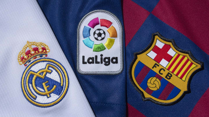 Logo La Liga, Real Madrid, dan Barcelona