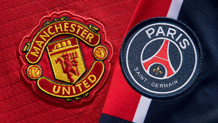 The Manchester United and Paris Saint-Germain Club Badges