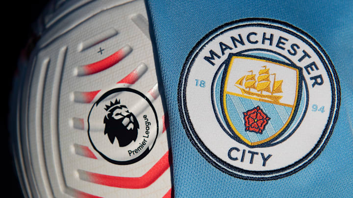 The Official Nike Premier League Match Ball with the Manchester City Badge