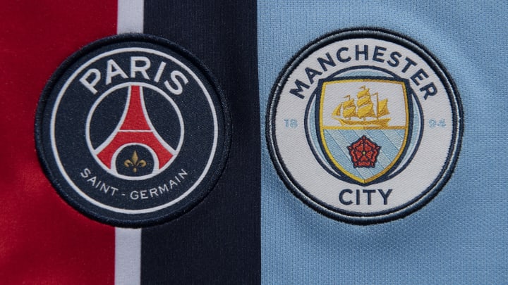 The Paris Saint-Germain and Manchester City Club Badges The Paris Saint-Germain and Manchester City Club Badges