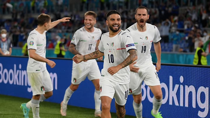 Insigne celebrates his goal against Turkey Insigne celebrates his goal against Turkey