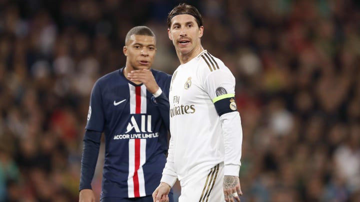 Kylian Mbappé et Sergio Ramos en Ligue des Champions en 2019. Kylian Mbappé et Sergio Ramos en Ligue des Champions en 2019.