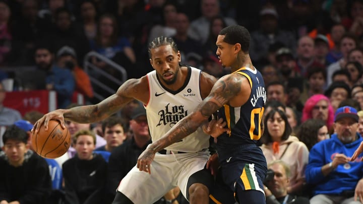 Kawhi Leonard no pudo brillar en el partido ante el Utah Jazz